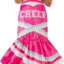 Cheerleader Dog Costume Halloween Cheer Pet Dog Dress Outfits (Pink L)