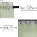 Light Green Sheer Curtains for Bedroom Living Room 45 Inch Length 2 Panels, Soft Airy Light Filtering Small Kitchen Window Curtains, Rod Pocket Short Curtain Drapes, 42" Wx45 L Inches