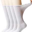 +MD Bamboo Viscose Diabetic Socks for Men & Women 4 & 6 Pairs Crew Non-Binding Moisture Wicking Socks With Seamless Toe (9-11)