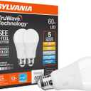 Sylvania TruWave A19 LED Light Bulb, 9W = 60W, 5 CCT Select 2700/3000 / 3500/4000 / 5000K, Dimmable, 800 LMS, Frosted Finish (42109) 2 Count (Pack of 1)