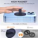 Upgraded Magnetic Phone Grip, Liquid Silicone Soft and Portable, Removable Finger Loop Ring Grip Holder for iPhone, Strong Magnetic Attraction, Compatible with MagSafe Phone Case, Midnight Blue