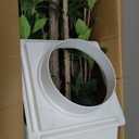 Artificial Brave Ficus Tree 7FT-Faux Tree with White Tall Planter-Fake Potted Tree with Silk Leaves-Tall Artificial Plants for Home Office Living Room Hallway Decor Indoor