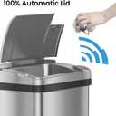 iTouchless 10 Liter / 2.5 Gal Sensor Bathroom Trash Can with Lid and AbsorbX Deodorizer, Stainless Steel Small Waste Basket, Includes Air Freshener Fragrance Pack, Home Office Bedroom Livingroom