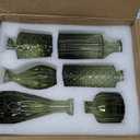 Green Glass Bud Vases Set of 12, Mini Flower Vase for Centerpieces, Small Glass Vases in Bulk for Wedding Decorations, Vintage Vase for Bridal Shower, Party, Recepetion, Home Table Dcor