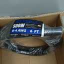 6 Gauge 4 Conductor 6/4 AWG Black SOOW Portable Power Cable Wire (6 Feet)