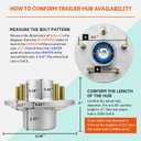 2 Sets 3500 lbs 5 on 4.5 Galvanized Trailer Hub and #84 Spindle Kit