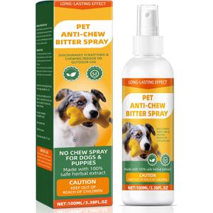 No Chewing Spray for Dogs, Anti-Chew Bitter for Dog Behavior Training Aid Spray, Natural Ingredients, Protect Furniture Shoes Belongings, Stop Chewing - New Formula 4
