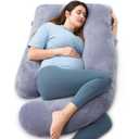 Momcozy Pregnancy Pillows for Sleeping, U Shaped Full Body Maternity Pillow with Removable Cover - Support for Back, Legs, Belly, HIPS for Pregnant Women, 57 Inch Pregnancy Pillow for Women, Grey