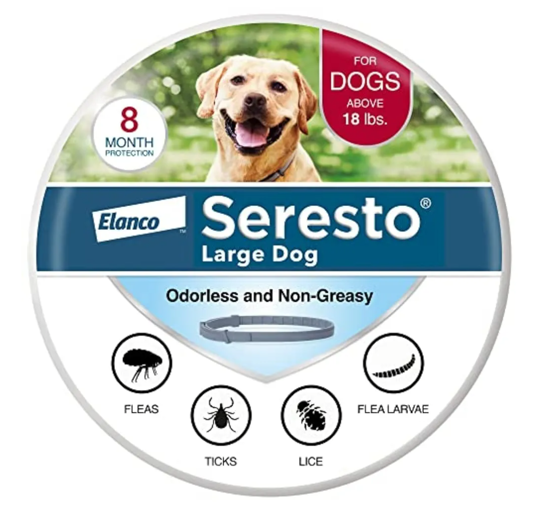 Seresto Large Dog Vet-Recommended Flea & Tick Treatment & Prevention Collar for Dogs Over 18 lbs. | 8 Months Protection
