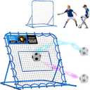 Soccer Baseball Rebounder Net, Soccer Goal Net, Volleyball Softball Rebound Pitchback Net Quick-Switch Angle Training for Control, Passing Practice, Bounce Back Rebounder Goals Gifts Trainer Equipment, 4X4
