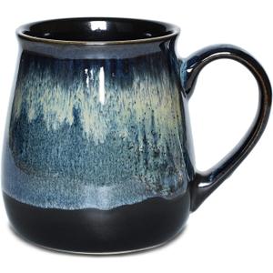 Bosmarlin Large Ceramic Coffee Mug, Big Tea Cup for Office and Home, 21 Oz, Dishwasher and Microwave Safe (Deep Blue, 1)