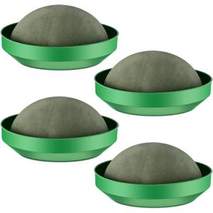 8 Sets Floral Foam Round, 5.5 x 2.7 Inch Floral Dry Round Flower Foam Half Ball with Bowl for Artificial Plant Arrangement and Wedding and Garden Decorations