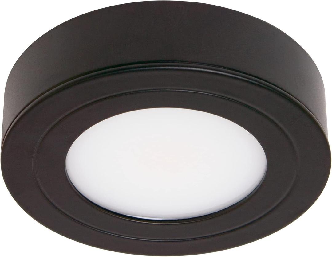 Armacost Lighting PureVue SoftBright-White (3000K) Dimmable LED Puck Light, Matte Black Finish, (233413)