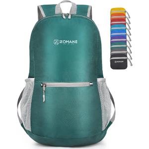 ZOMAKE Ultra Lightweight Hiking Backpack 20L, Packable Small Backpacks Water Resistant Daypack for Women Men(Dark Green)