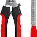 Dog Nails Clippers Trimmer with Safety Guard to Avoid Over-Cutting, Razor Sharp Blades with Bonus Dog Nail File, Cat Claw Clippers with Sturdy Non Slip Handles for Pets Dog CatRed & Black
