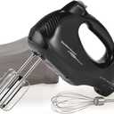 Hamilton Beach Power Deluxe 6-Speed Electric Hand Mixer with Snap-On Storage Case, QuickBurst, Beaters, Whisk, Powerful 250 Watt Motor, Bowl Rest, Black (62692) 