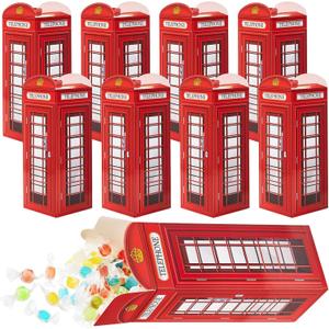 CHENGU 8 Pieces British Party Decorations London Phone Booth Box UK England Candies Boxes British International Party Favors United Kingdom Gift, 2.9 x 8.6 Inch CHENGU 8 Pieces British Party Decorations London Phone Booth Box UK England Candies Boxes British International Party Favors United Kingdom Gift, 2.9 x 8.6 Inch