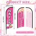 SmoothNovelty 2 Sets Nails Salon Feather Flag 7 ft Manicure Pedicure Feather Flag with Flagpole Portable Bags Kit Pink Nail Sign for Business Advertising Marketing Storefronts Retailers Shops Events