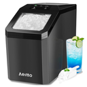 Aeitto Nugget Ice Maker Countertop, 55lbs/Day, Rapid Ice Release in 5 Mins, Large Capacity Chewable Ice Maker, Self-Cleaning with Stainless Steel Housing Ice Machine for Home Office and Party, Blcak