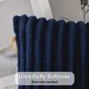 UGASA Lumbar Throw Pillow Cover 12x20 Inch Set of 1 Super Soft Faux Fur Decorative Pillow Case Plush Flannel Texture Accent Rectangle Pillowcase for Sofa Couch Living Room Chair, Navy Blue