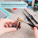 Nicpro Miniature Painting Kit with Wet Palette & 11PCS Detail Paint Brushes Drybrush, 100PCS Wet Pallet Paper, 4PCS Sponge, Brush Holder Mixing Paint Saver Palette for Miniature Model Painting