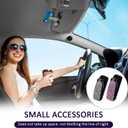 panthra 4 PCS Bling Rhinestones Sunglasses Clip for Car Visor, Fashionable and Shiny Visor Clip for Sunglasses with Ticket Card Clip Girl Car Accessories Interior for Women Girls (White, Pink)