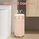 ELPHECO Bathroom Trash Can 2 Gallon Plastic Smart Garbage Can Waterproof Wastebasket Bathroom Decor Narrow Garbage Bin with Automatic lid for Bedroom, Kitchen (Pink Gold)