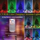 iBaycon RGB C9 Christmas Lights, 129FT Color Changing String Lights Remote Control Waterproof Outdoor, C9 String Light for Xmas Tree House Eaves Roof Christmas Holiday Decor (Non-Connectable)
