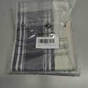 3 x Vertical Striped Pattern Dark Blue Linen Valance for Windows, Farmhouse Geo Rod Pocket Short Curtains Valance for Kitchen Cafe Living Room Bathroom 54" x 18" Navy