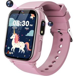 Sueseip Kids Smart Watches Girls Toys Age 6-8, HD Touchscreen Dual Cameras Kids Watch for Girl Ages 8-10, Kid Toy with 35 Games MP3 Learn Card for 5 6 7 8 9 Year Old Girl Christmas Birthday Gifts