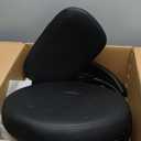 Brick Attic Drafting Chair with Backrest  Adjustable Foot Rest Rolling Stool with Wheels, PU Leather Swivel Stool for Office Spa Studio Lab Counter Salon Home Work Bar Kitchen Shop(Black)