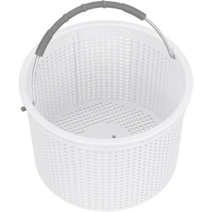 7'' Inground Pool Skimmer Basket Replacement Basket for Hayward Pool Filter Basket SP1082CA & SPX1082CA | Built-in Weight | with Stainless Steel Handle & Rubber Grip Fits Hayward Skimmer Basket