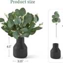 Dahey Artificial Eucalyptus Stems in Small Ceramic Vase Centerpiece Table Decorations Modern Farmhouse Decor Fake Eucalyptus Plants with Vase for Bathroom Kitchen Shelf Living Room Home Decor, Black