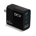 DCV 65W USB C Charger, GaN 3-Port Fast Charging Block with LED Digital Display, PD/PPS/QC 3.0 Foldable Wall Charger for Laptops, MacBook, iPhone 15/14/13, iPad Pro, Galaxy S23/S22, Note 20/10 (Black) cord 40 Inch