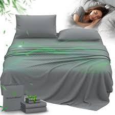 Grounding Sheet, Genuine 95% Organic Viscose Derived from Bamboo + 5% Pure Silver Fiber, Pain Relief - Grounded Fitted Sheet Kit Earth Connected Bedding for Sleep (Caking, Gray), King