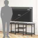 YGEOMER TV Stand for TVs Up to 55 Inch, Entertainment Center for Living Room, Bedroom, Black, 47.2"W x 11.8"D x 21.6"H