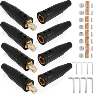 4 Set LC-40 Welding Lead Connectors Cam Design Quick Connector Welding Cable Connector Tools and Accessories 350 Amp Max Rating 1/0 and 2/0 （50-70mm²）Welding Quick Connectors Cable Welding Accessories