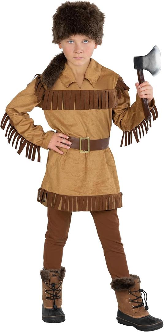 Morph Costume Boys Pioneer Costumes, Boys Native American Costume, Halloween Costumes For Kids (Large)