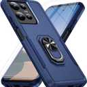 for Motorola Moto G Power 5G 2025 Case [15 FT Military Grade Drop Protection] with 2X Tempered Glass Screen Protector, Heavy-Duty Shockproof Kickstand Case for Moto G Power 5G 2025 Dark Blue