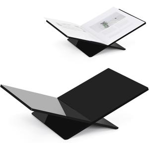 Acrylic Book Stands for Display, 15.8 x 9.5 x 4.3 in Open Bookstand
Coffee Table Book Stand, Display Easel for Quran, Magazine, Art, Cook Book, Bible, Textbooks - Black