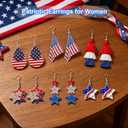 4th of July Earrings for Women, Red White and Blue Patriotic Accessories