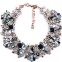 Bib Statement Necklace Colorful Glass Crystal Collar Choker Necklace for Women Fashion Accessories
