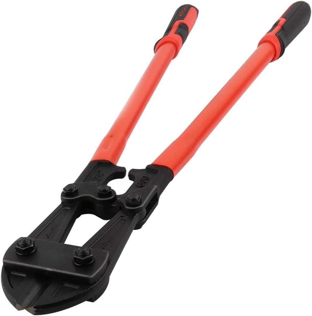 MAXPOWER Bolt Cutter 24 inch, Heavy Duty Bolt Cutters for Locks, Soft Metal, Rivets and Chains, Drop forged Cr-Mo Steel Jaws, Non-slip Rubber Handle