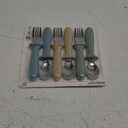 Toddler Utensils, 6 Pack kids Silverware Set with Silicone Handle, 18/8 Stainless Steel Children Safe Forks and Spoons, Dishwasher Safe (Blue)