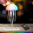Jellyfish Lamp with Touch Sensor and Remote Control, Rechargeable Eye Friendly RGB Gradient Jellyfish Night Light as Desk Lamp, Table Lamp, Bedside Lamp or Christmas Gifts