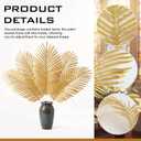 Giegxin 16 Pcs 27" Gold Artificial Palm Leaves with Faux Stems Faux Large Palm Fronds Large Fake Tropical Plant Artificial Safari Leaves for Home Church Religious Jungle Beach Party Decoration