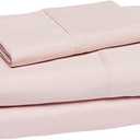 Amazon Basics Ultra-Soft, Breathable, Wrinkle Free Brushed Microfiber 3-Piece Bed Sheet Set with 14-Inch Deep Pockets, Twin XL, Blush Pink, Solid