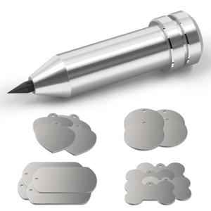 Engraving Tip/Tool/Etching Tool, Compatible with Cricut Maker, Explore 3, Explore, Explore Air, Explore Air 2 and Explore One, with 16 Pieces of Modern Classic Silver Blank Tags& Labels