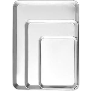 3 Pack Stainless Steel Baking Sheets - Non Stick Cookie Sheets & Pans for Oven, No Coating, Warp-Resistant & Dishwasher Safe, 9/12/16 Inch