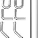 A-KARCK Stainless Steel Mandrel Bends 8 Pcs, 2.25 Inches 304 Stainless Steel Exhaust Pipe DIY Custom Exhaust Tubing Pipe Straight & U-Bend Kit, Universal Fit